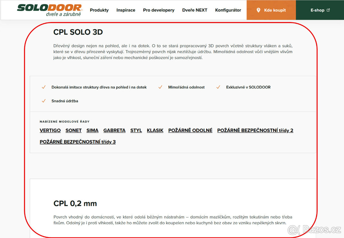 Obložková zárubeň SOLODOOR 3D cremeline – levá 80 - 5