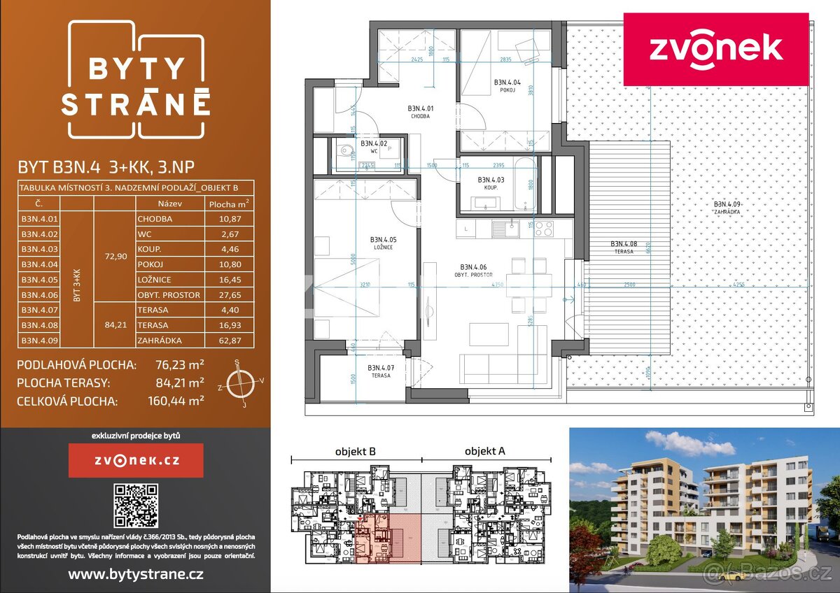 Nový byt 3+kk se zahrádkou v projektu Byty Stráně - 5