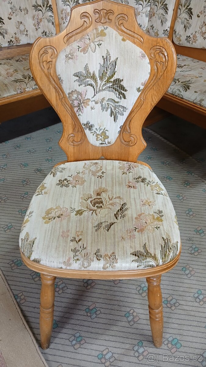 Masivní rohová lavice +1x židle - 5