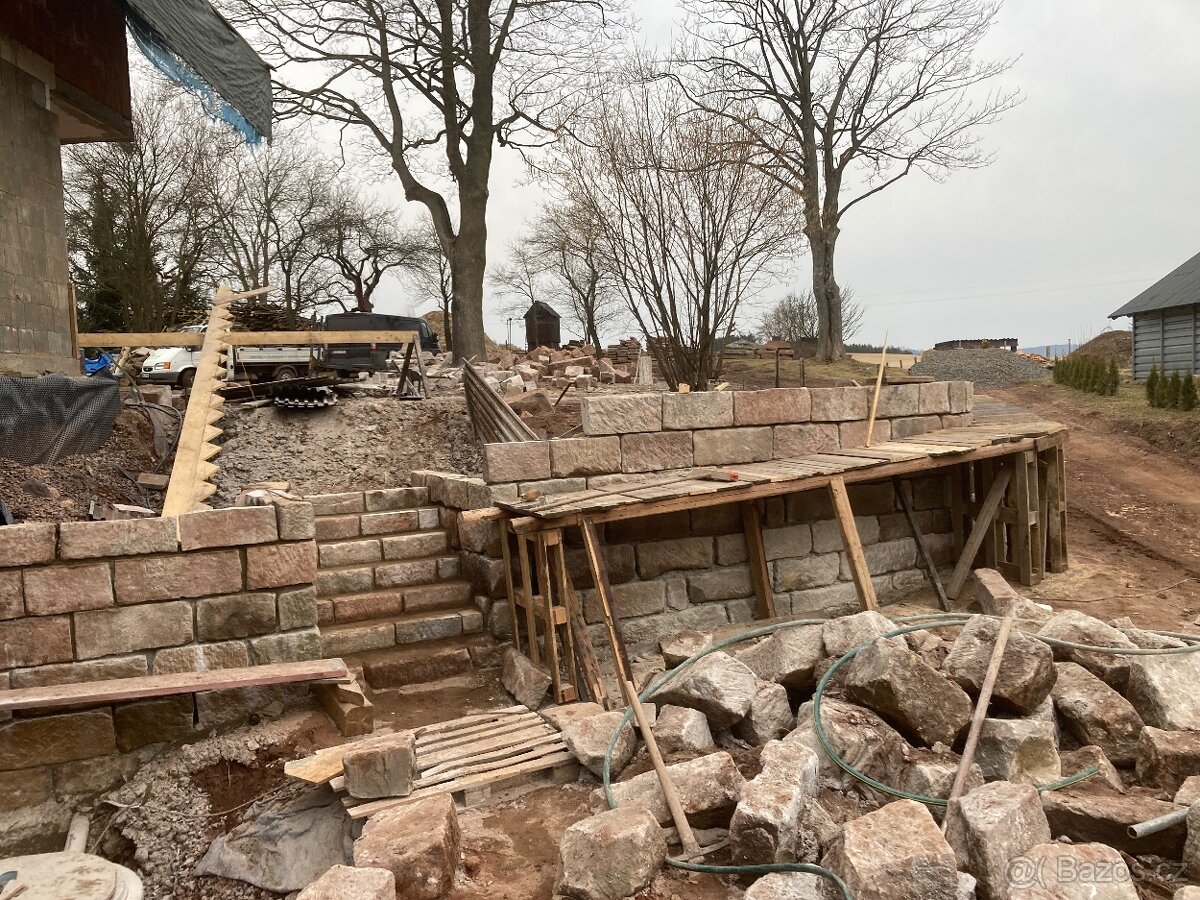 Červený Žlutý pískovec kvádry štuky kameny - 5