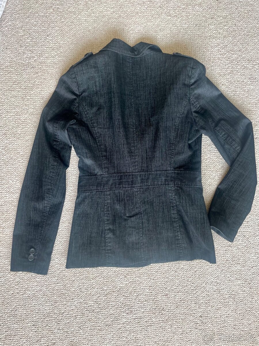 Dámské sako černé s pasem - 5