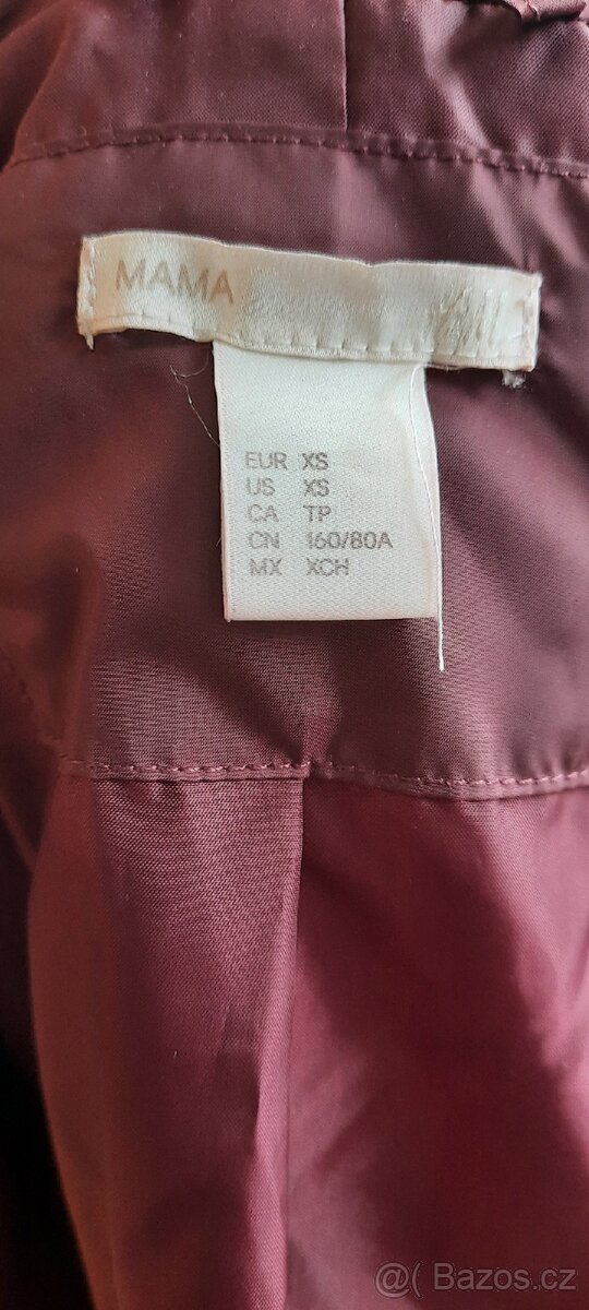 Těhotenská zimní bunda H&M, vel. XS, v TOP stavu - 5