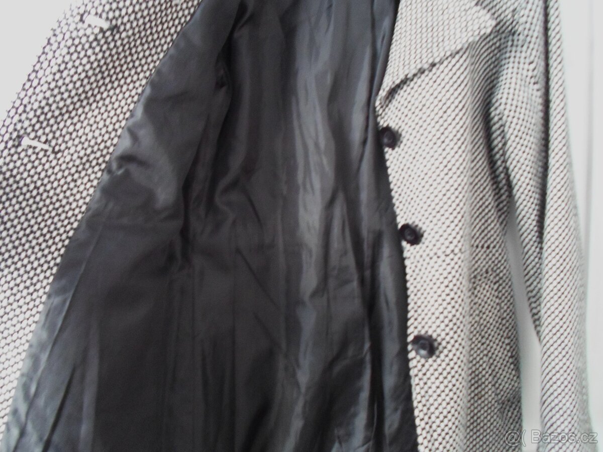 Černý bílý kabát kabátek - S, 36 - 5