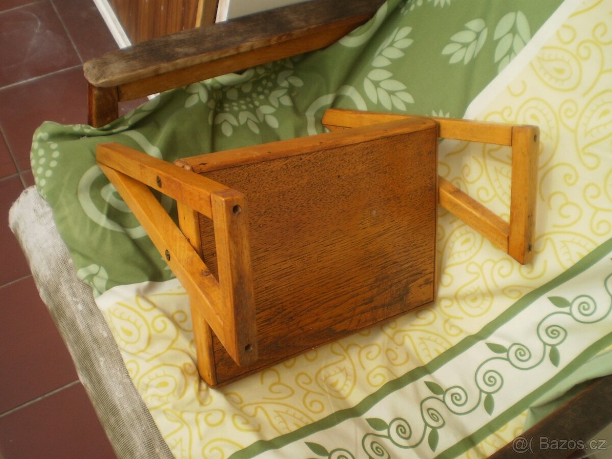 Starožitná dřevěná polička 60.léta min.stol. - 5
