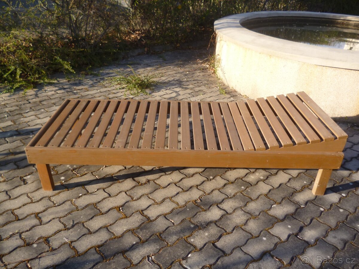 Designové zahradní lehátko XXL z masivu - 5