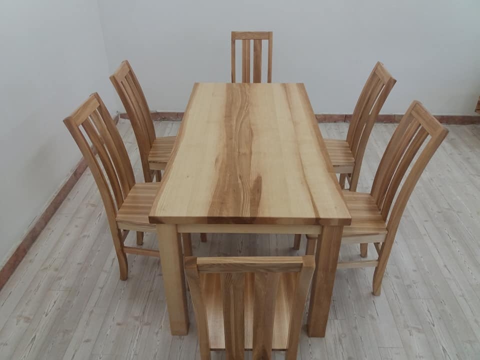 nový masivní jasanový stůl, deska 4 cm, Odvoz, montáž po Čr - 5