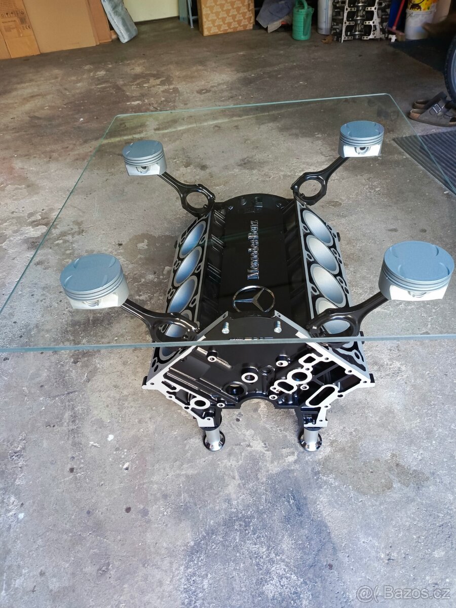 Konferenční stolek z bloku motoru V8 Mercedes Benz. - 5