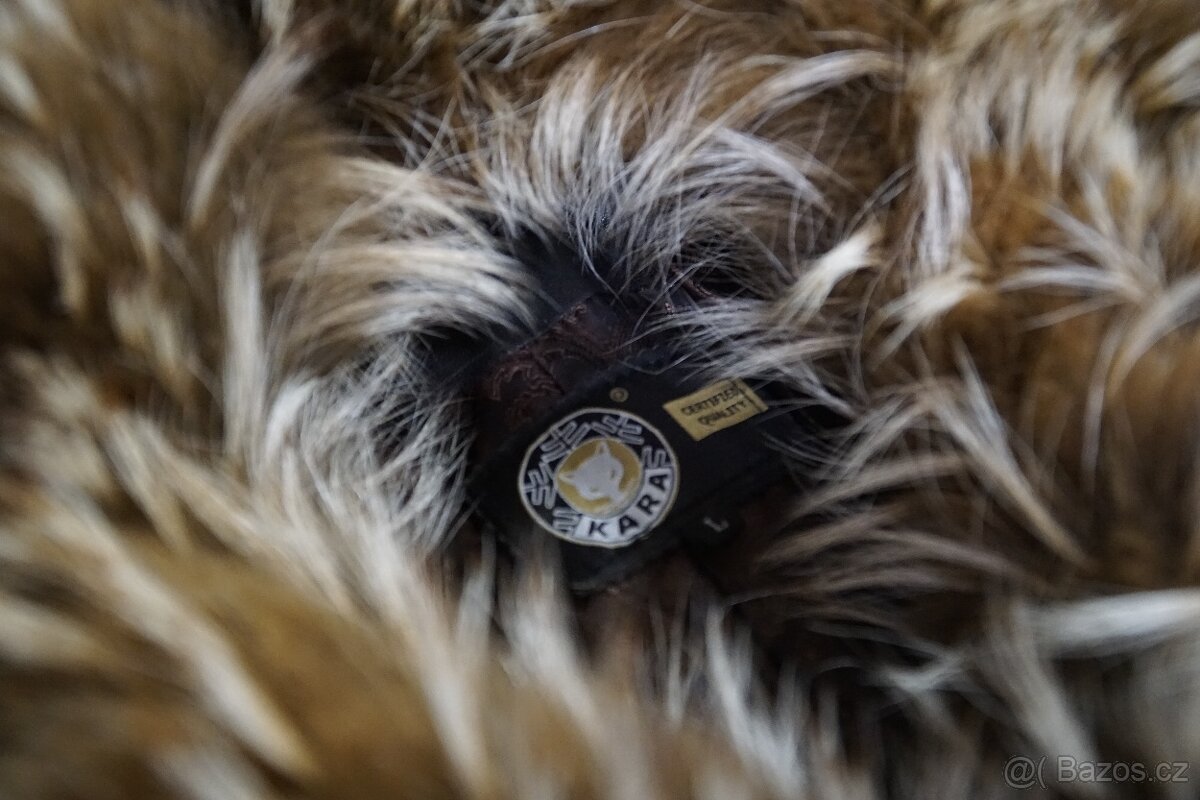 Dámský kožený černý kabát KARA - 5