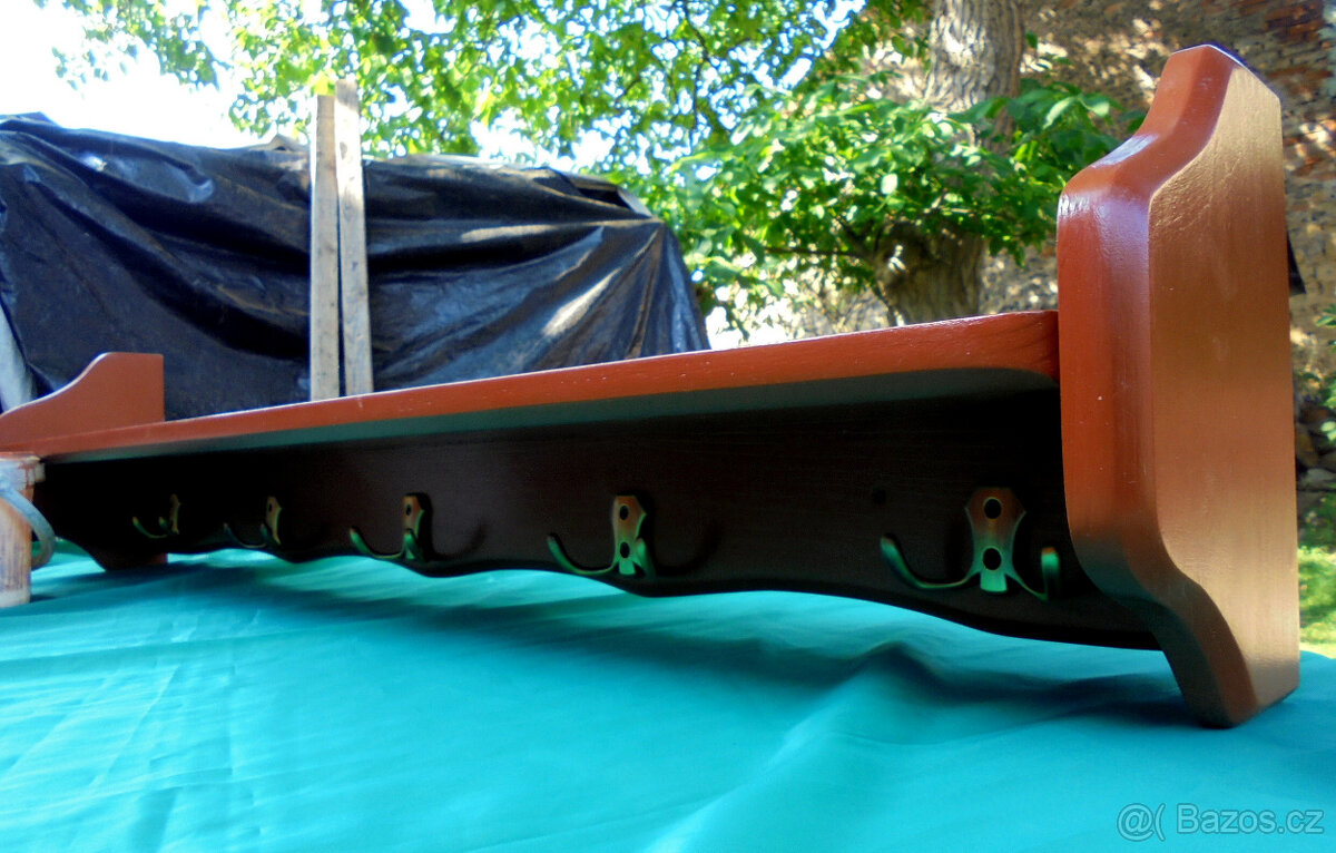 Polička masiv dřevo, retro styl - 5