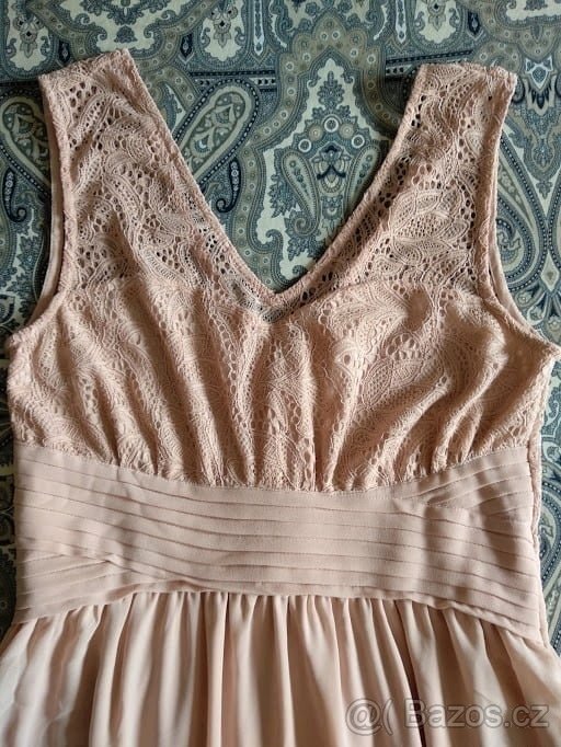 Dlouhé starorůžové šaty, vel. S-M. - 5