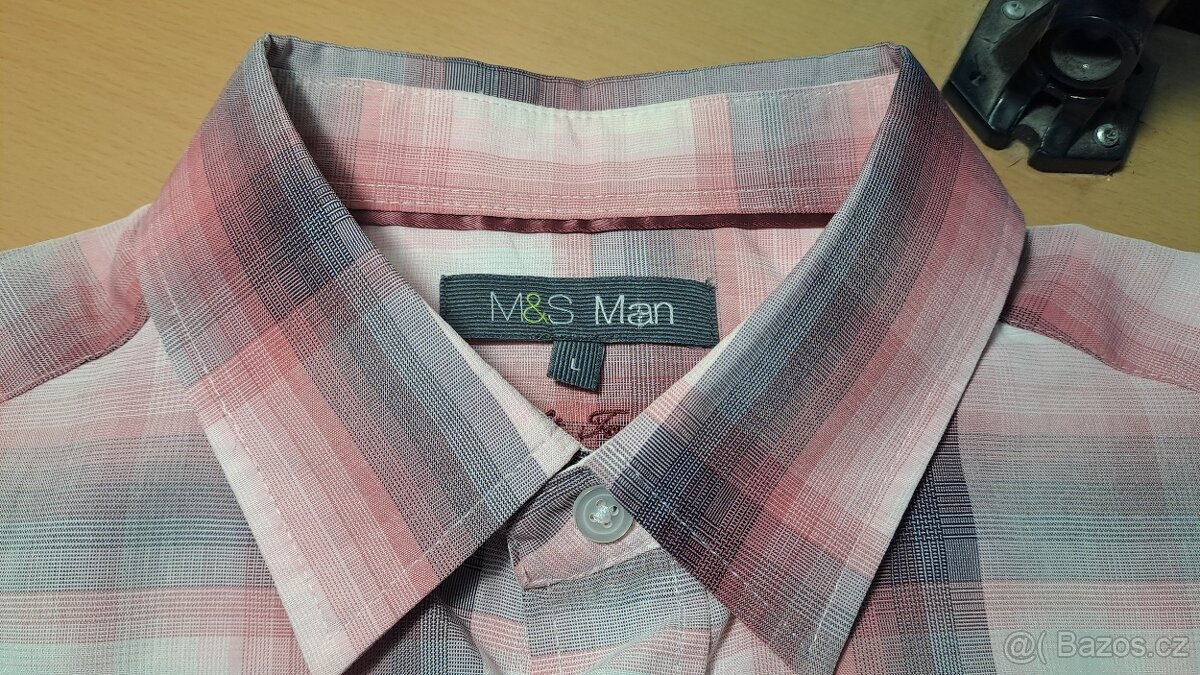 Pánská kostkovaná košile M&S Man/L/2x62cm - 5