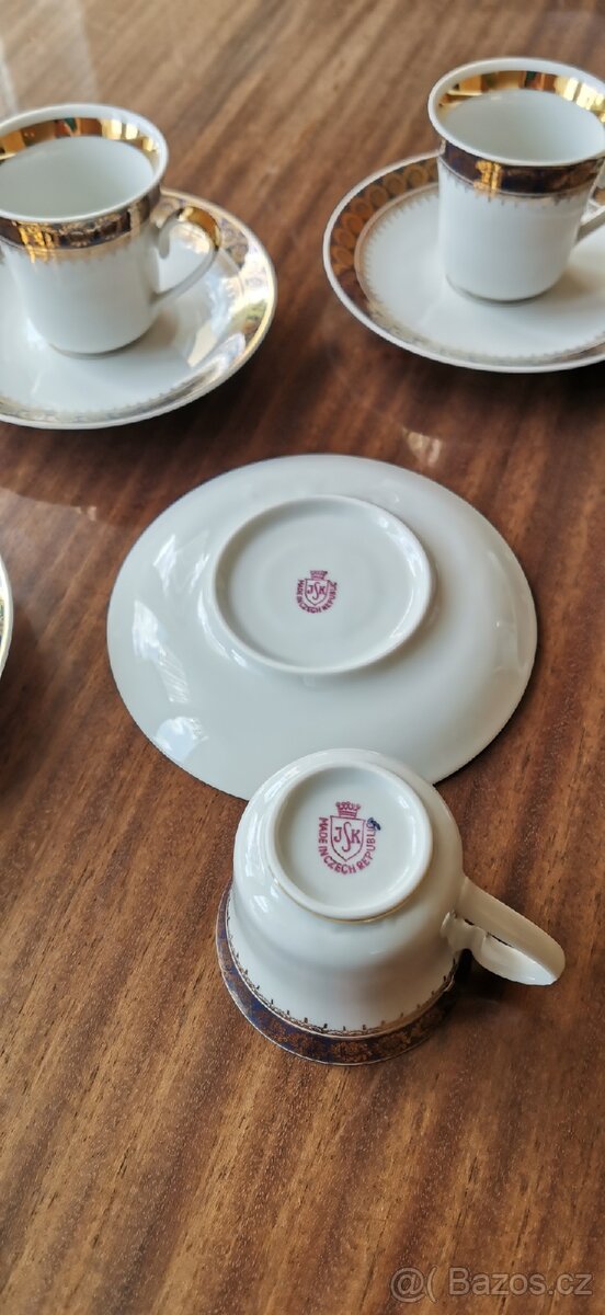 Český kávový servis (bílo-modro-zlatý) - 5