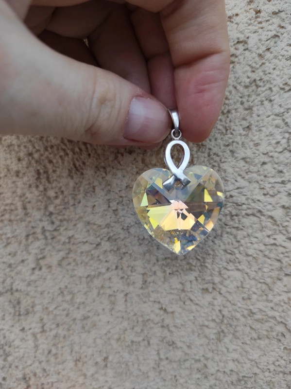 Stříbrný přívěsek srdce Swarovski - 5