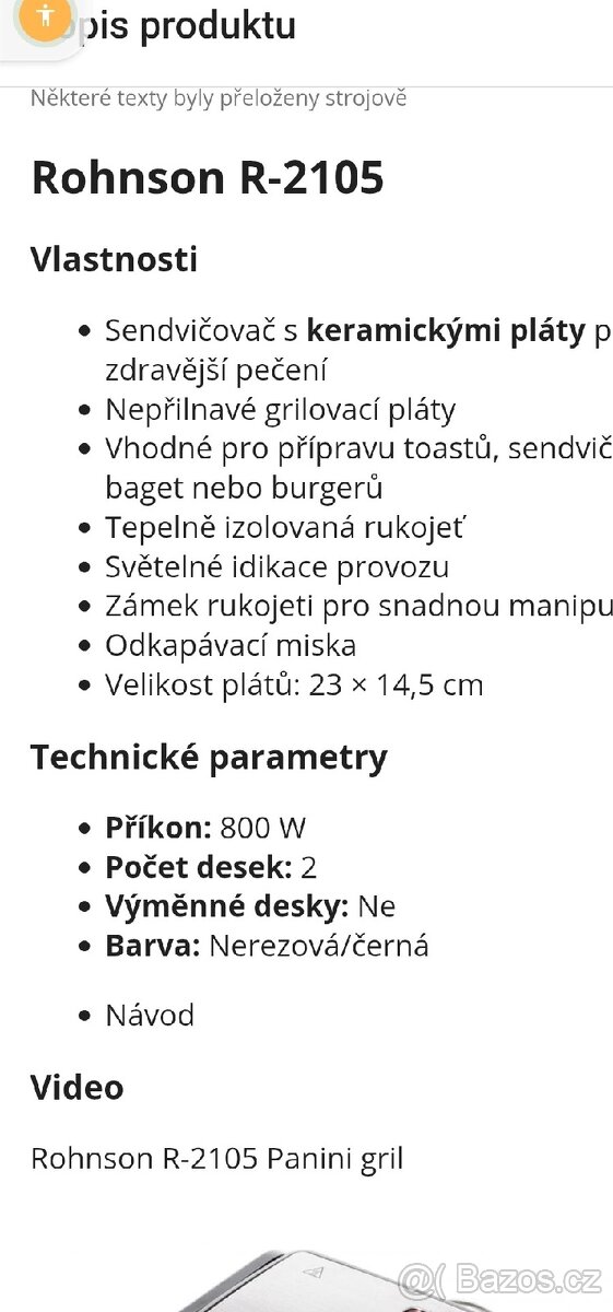 SENDVIČOVAČ PANINI GRIL ROHNSON - 5