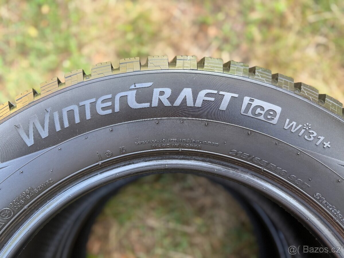 2x Zimní pneu Kumho WinterCraft Ice WI31+ - 215/65 R16 - 95% - 5