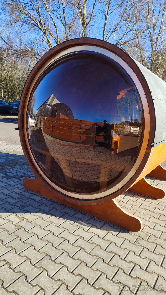 Venkovní sudová sauna s panoramatickým oknem - 5