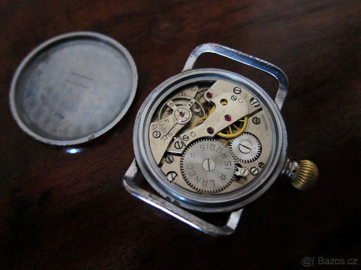 Starožitné švýcarské pilotní letecké hodinky LANCO SPECIAL - 5