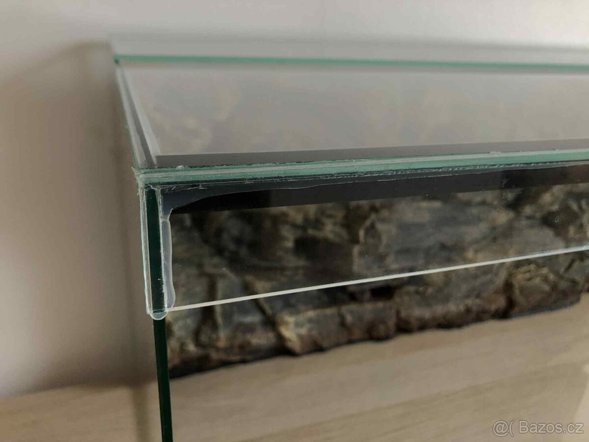 Skleněné terarium 100x50x50 s pozadím - 5