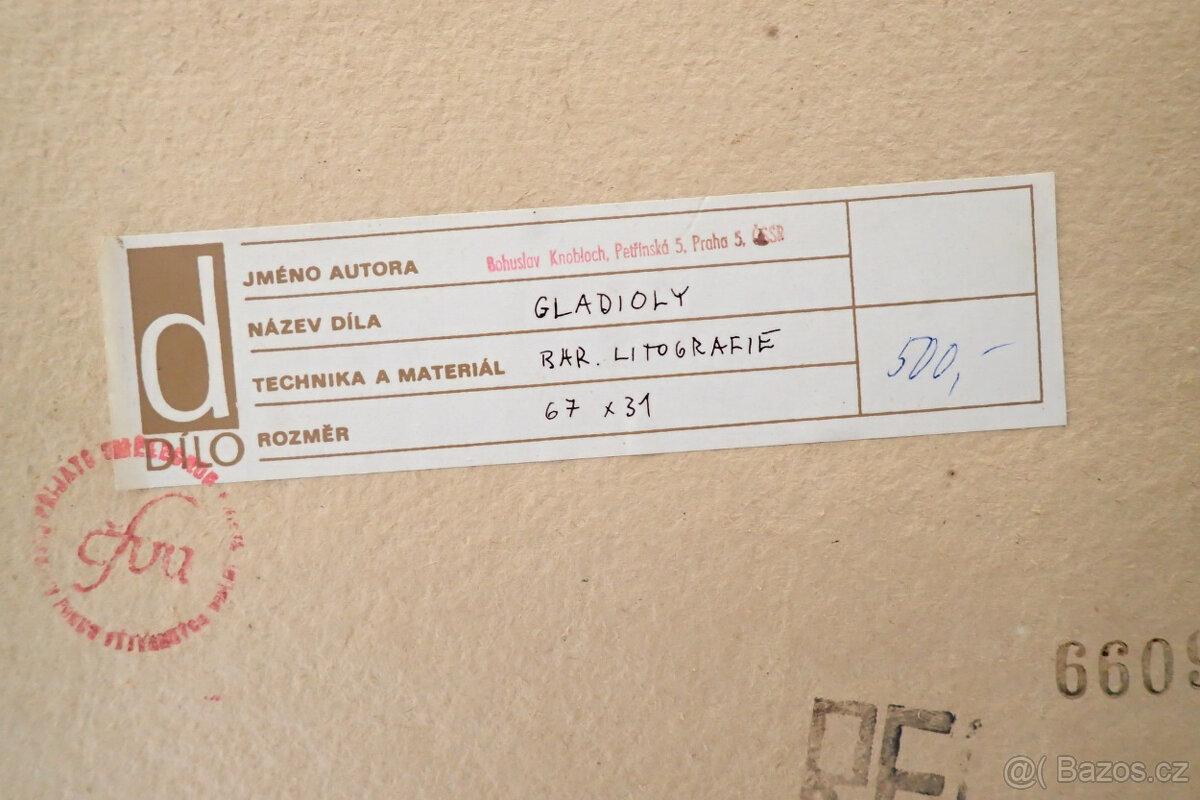 Bohuslav Knobloch - Gladioly - litografie 184/200 - 5