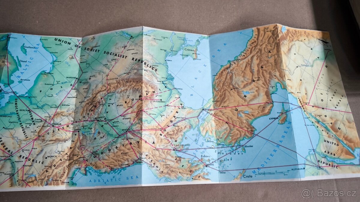 Staré Československé a Rumunské letové mapy aerolinií - 5