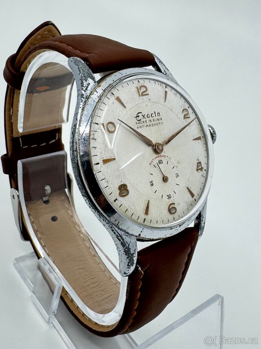 Hodinky EXACTO SWISS - 40.-50. léta, 38 mm, funkční - 5