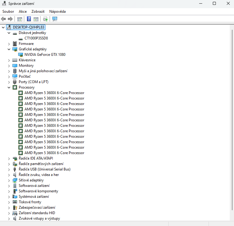 Herní PC - Ryzen 5 3600X, GTX 1080, 16 GB RAM - 5