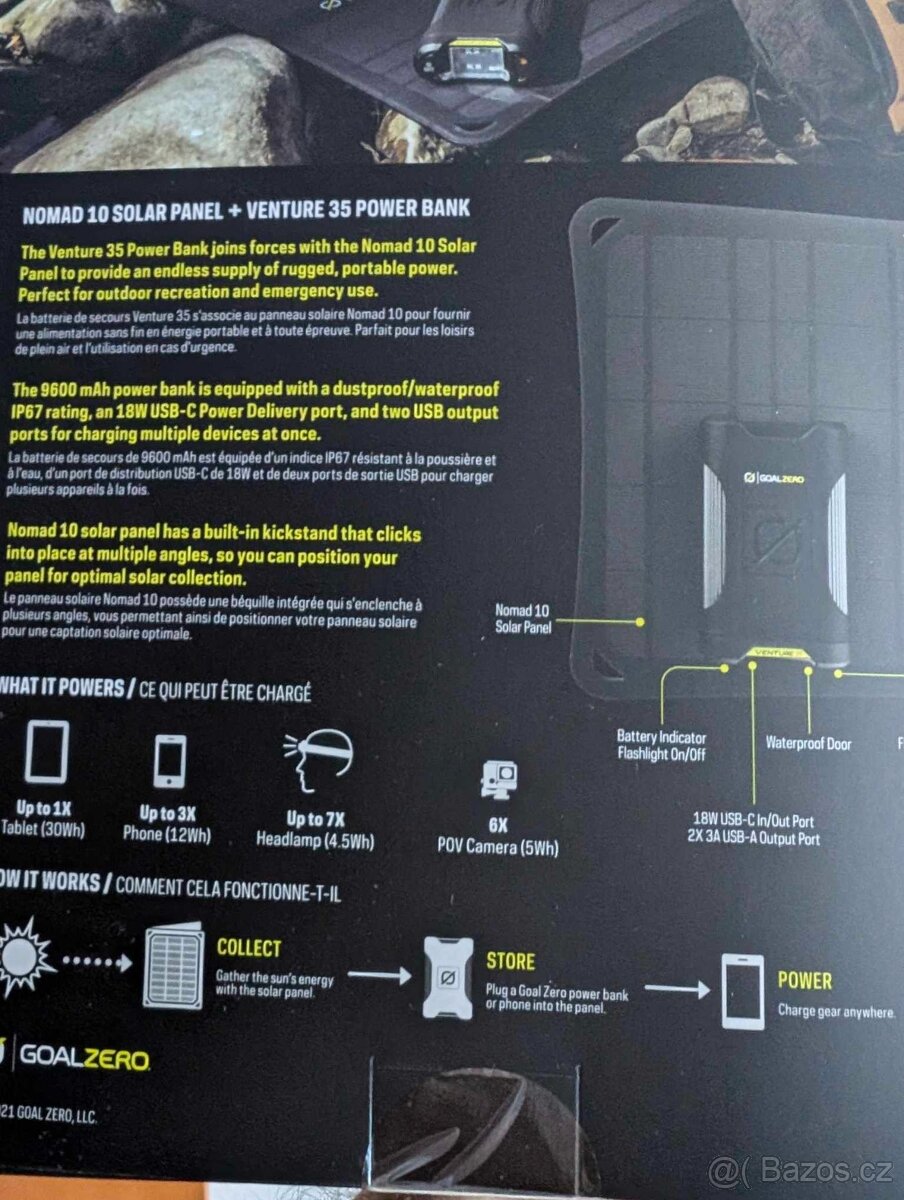 Set Goal Zero Venture 35 Solar Kit-SOLÁRNÍ PANEL+POWERBANKA - 5