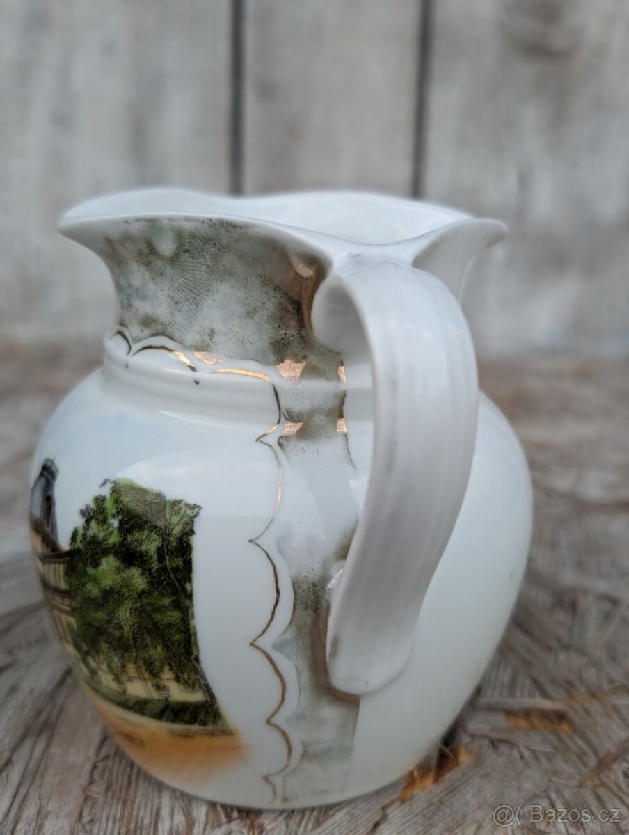 Starožitná porcelánová konvička, Margitsziget. - 5