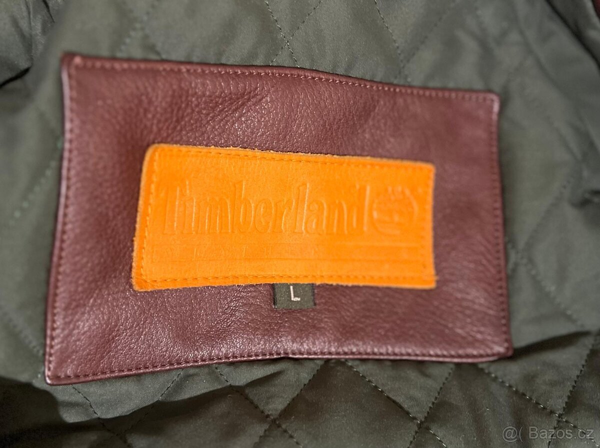 Znackova kožená bunda Timberland vintage odnímatelny limec L - 5
