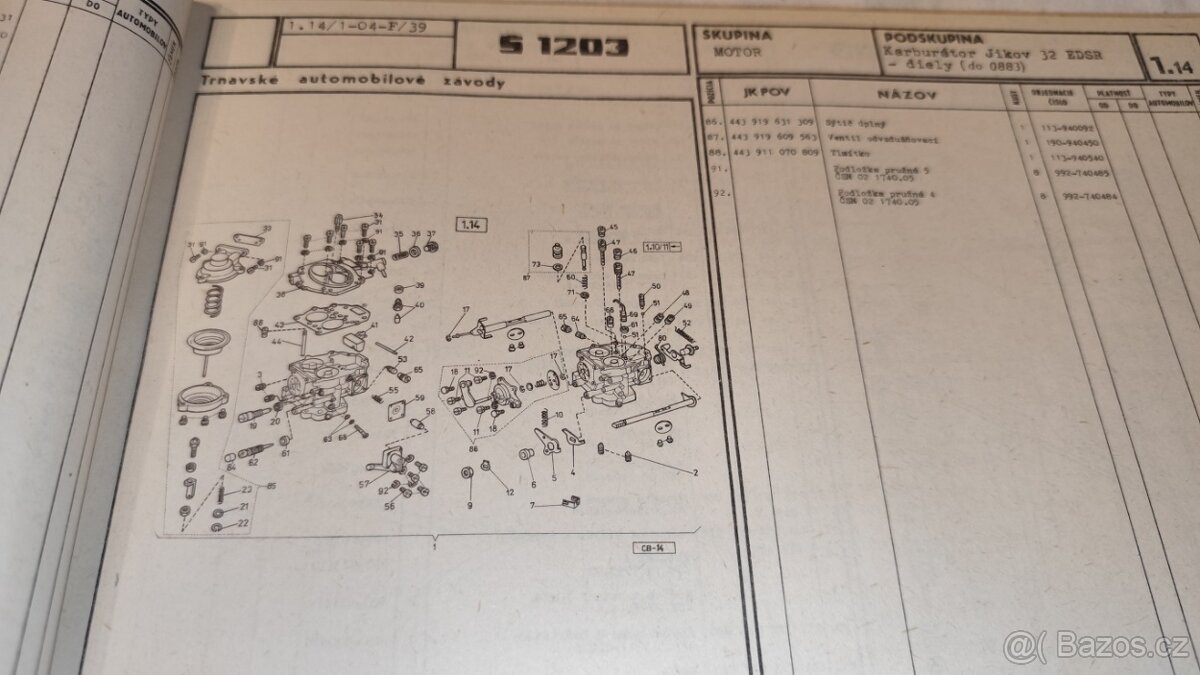ŠKODA 1203 - seznam náhradních dílů – katalog Š1203 - 5