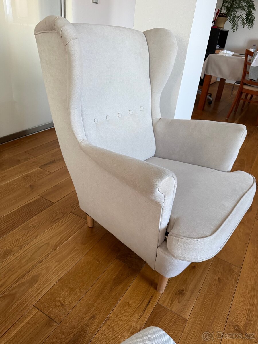 křeslo Ikea Strandmon a taburet - 5