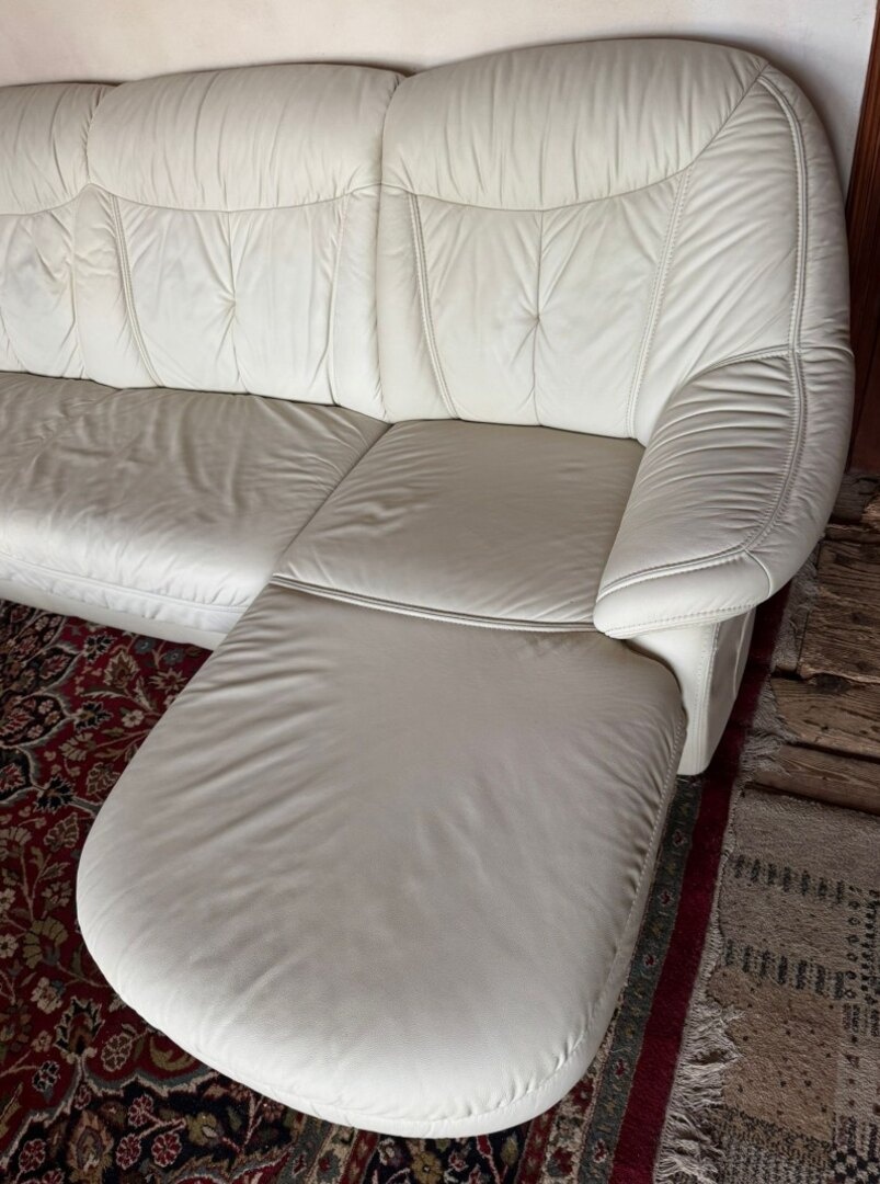 Světlá kožená sedačka do Účka, 4979 - 5