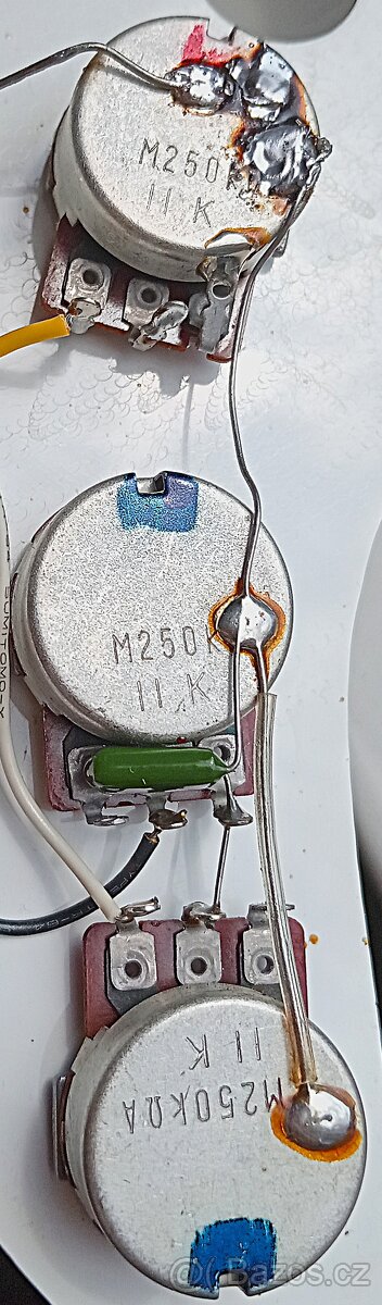 Snímače Stratocaster- pickguard, poťáky 70 roky Greco,Maya - 5