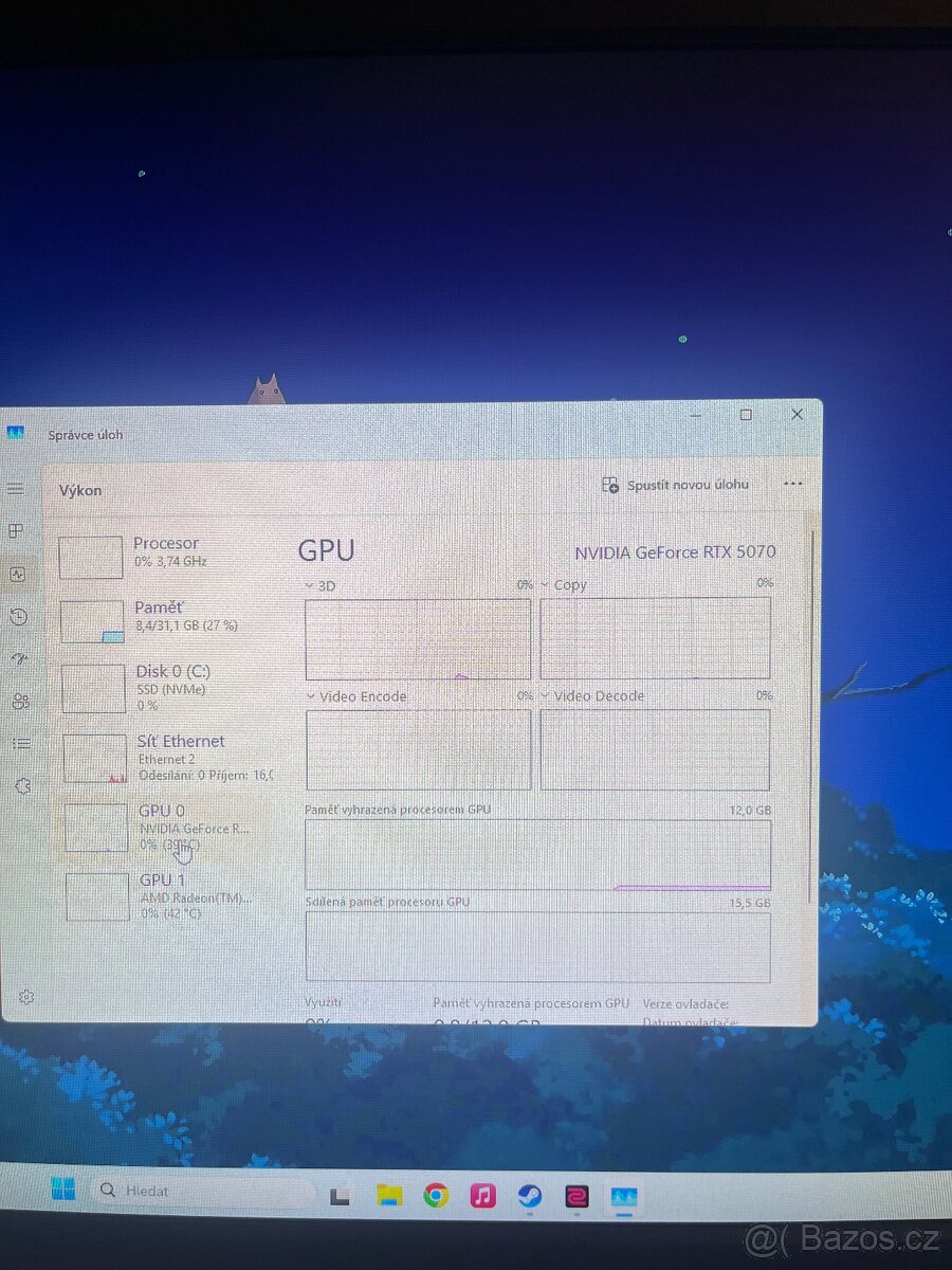 Herní PC- RTX 5070, AMD Ryzen 7 9800x3D - 5