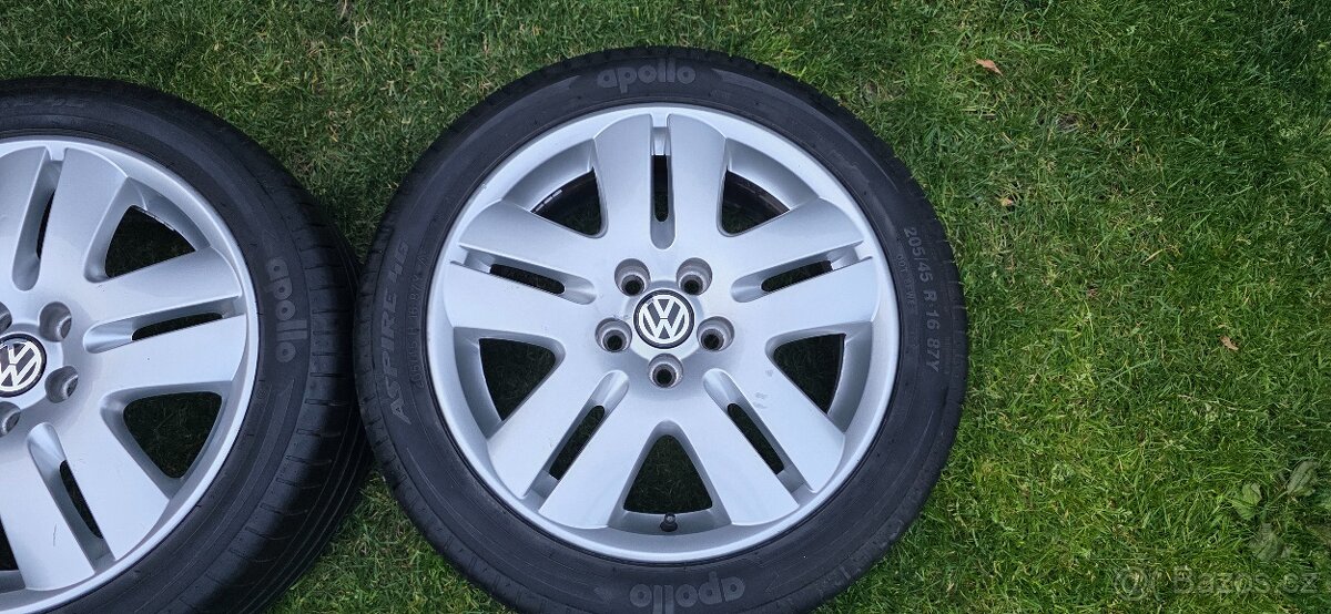 Letní sada VW Polo - 205/45/16, 6,5x16 ET43-pošlu na dobírku - 5
