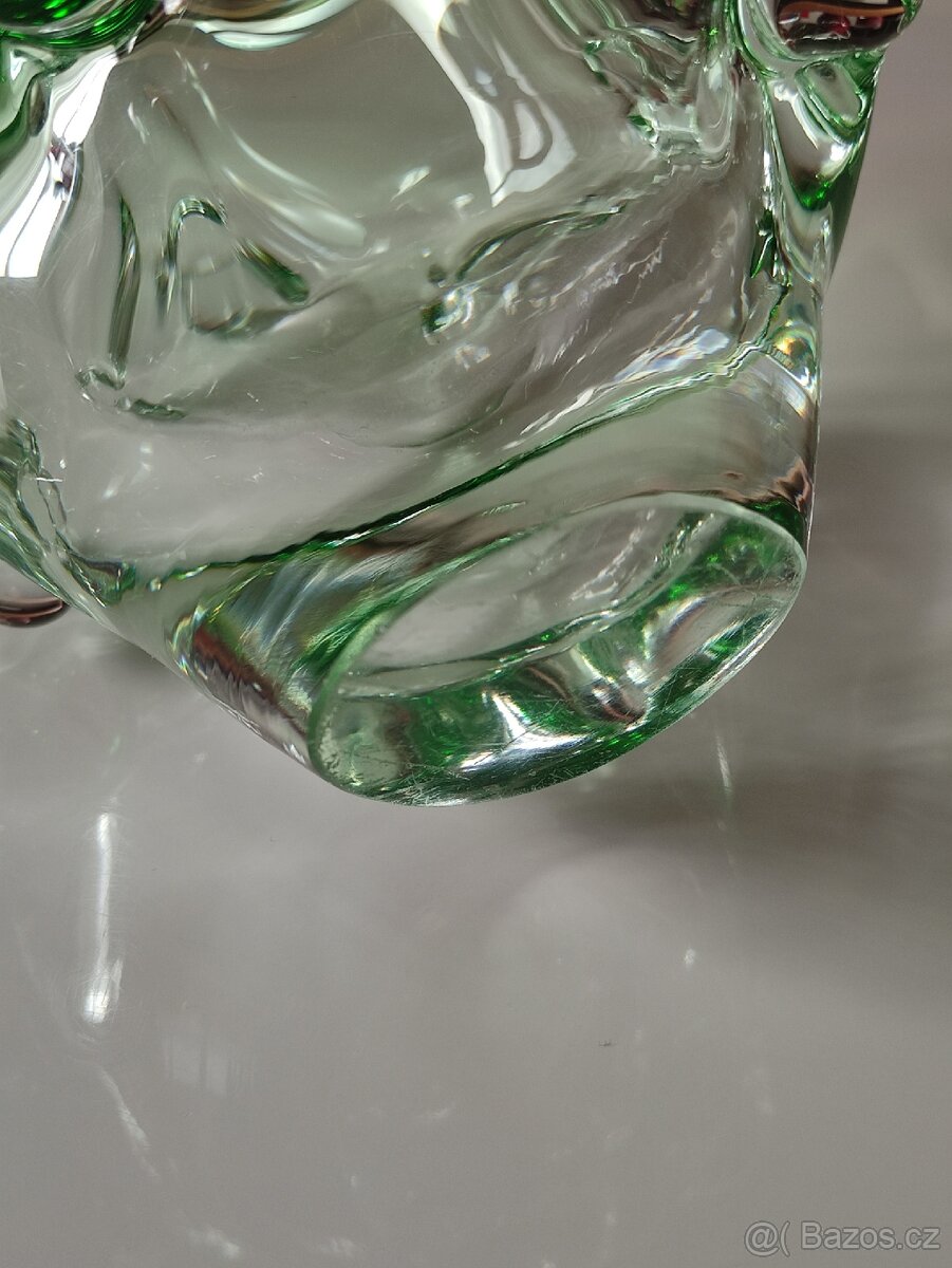 Váza zelená, L. Paleček, Škrdlovice, POŠTOVNÉ 50 Kč - 5