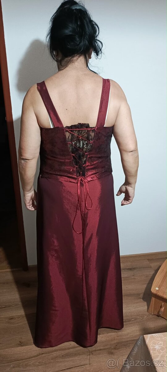 Červené plesové šaty vel. 50 - 5