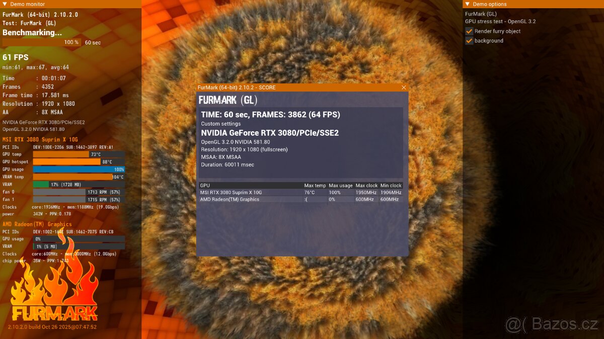 MSI GeForce RTX 3080 SUPRIM X 10GB - plně funkční - 5