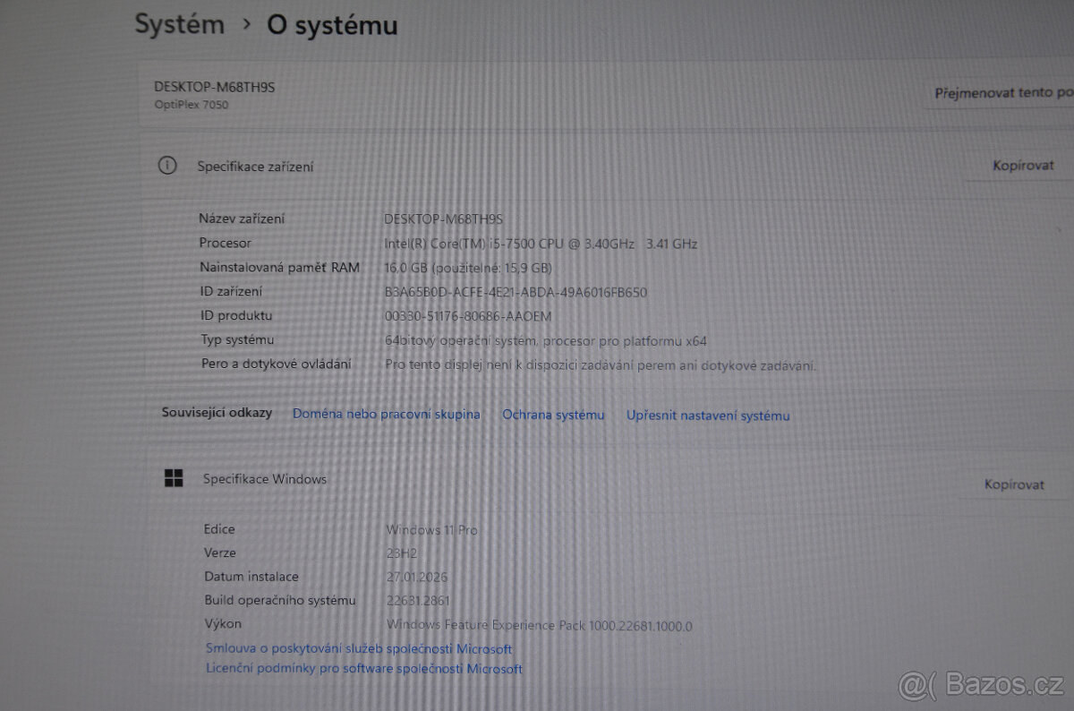 Dell Optiplex 7050 i5/16GB/SSD 256GB/záruka - 5