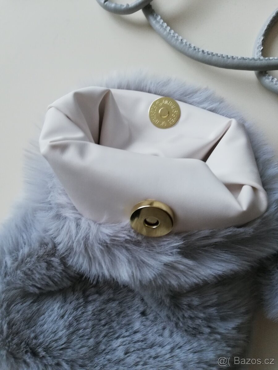 Plyšová kabelka šedá - 5