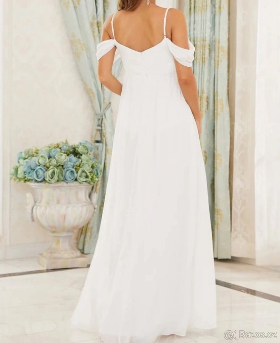 Svatební (tehotenske) šaty vel.38/M - 5