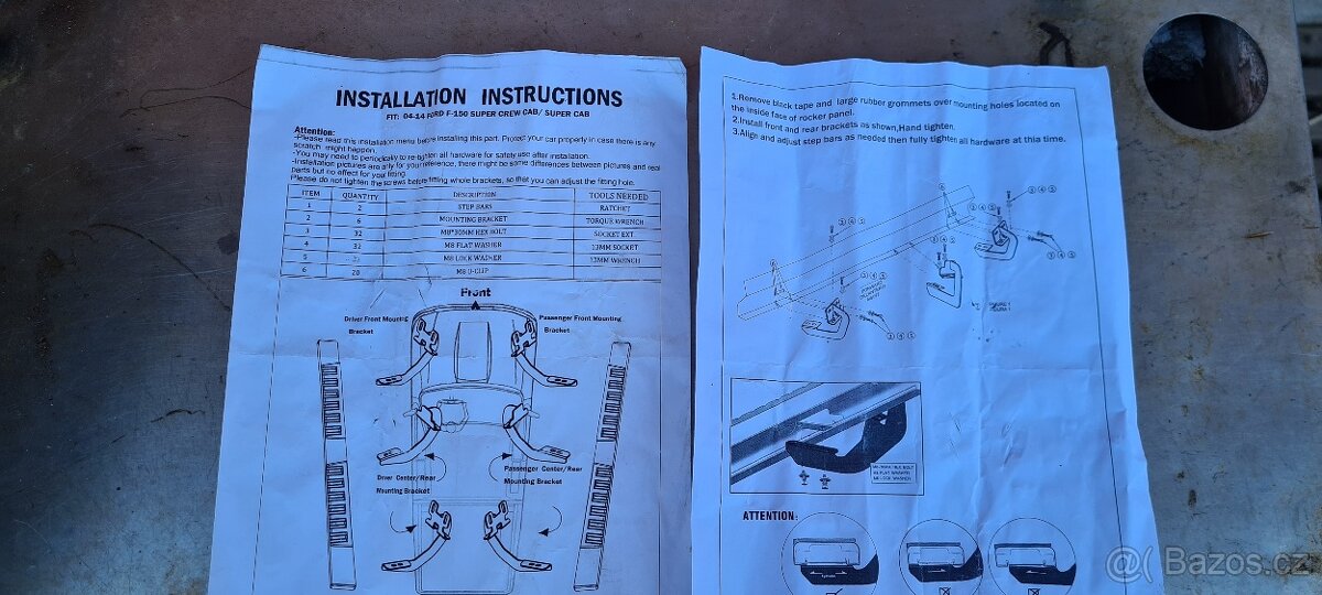 Ford F150 - nášlapy (stupačky) 2004-2014
