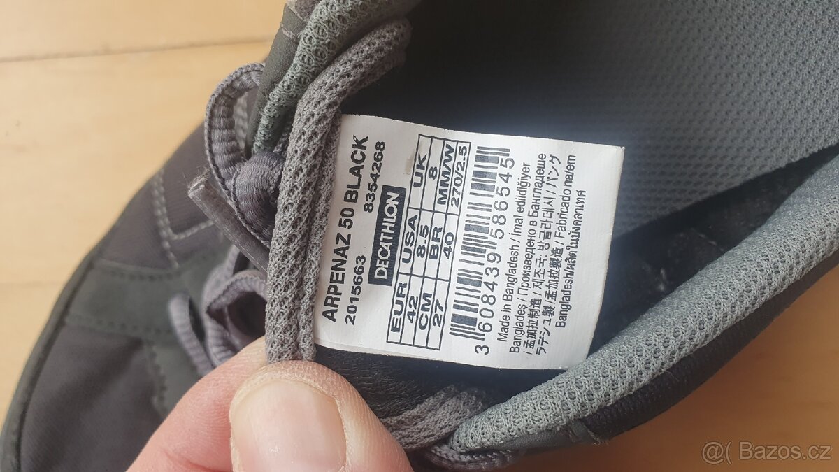 Turistické boty decathlon arpenaz 50 black, EU 42 - 5