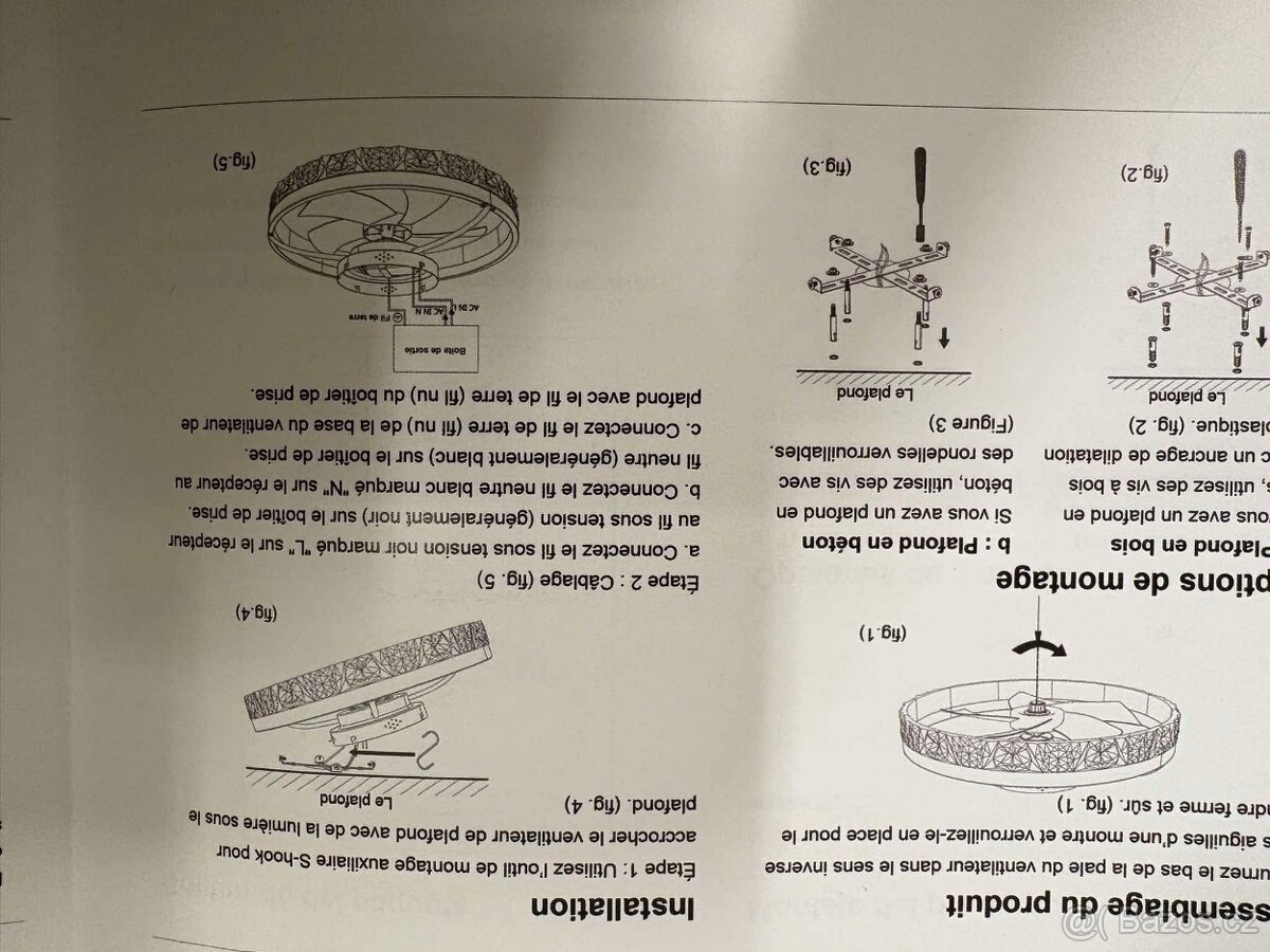 Designový stropní ventilátor s LED světlem (95 - 5