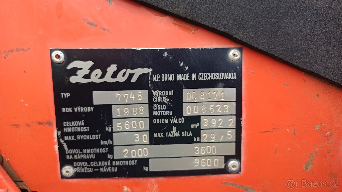 Traktor Zetor 7745 s TP - 5