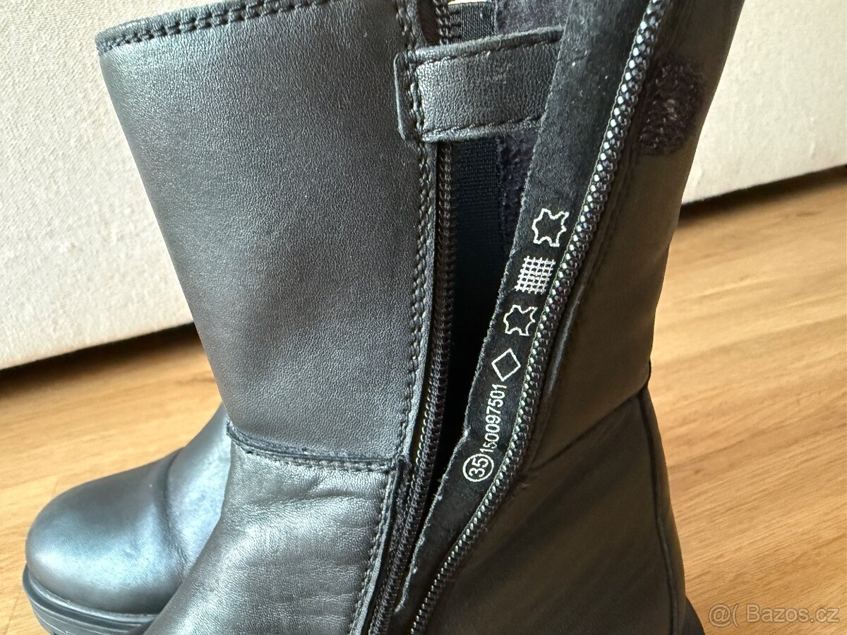 Kožené nižší kozačky Esprit vel. 35. Pravá kůže. - 5