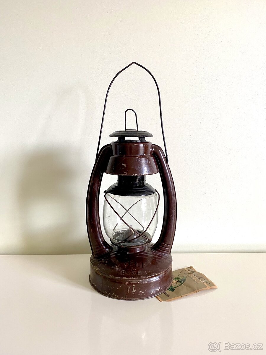 Starožitná značená petrolejová lampa Kvěle - 5