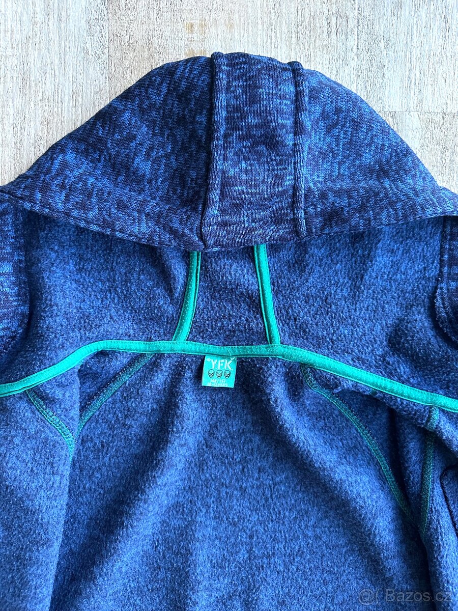 Pletená mikina s kapucí KIK vel. 146-152, žíhaná modrá - 5