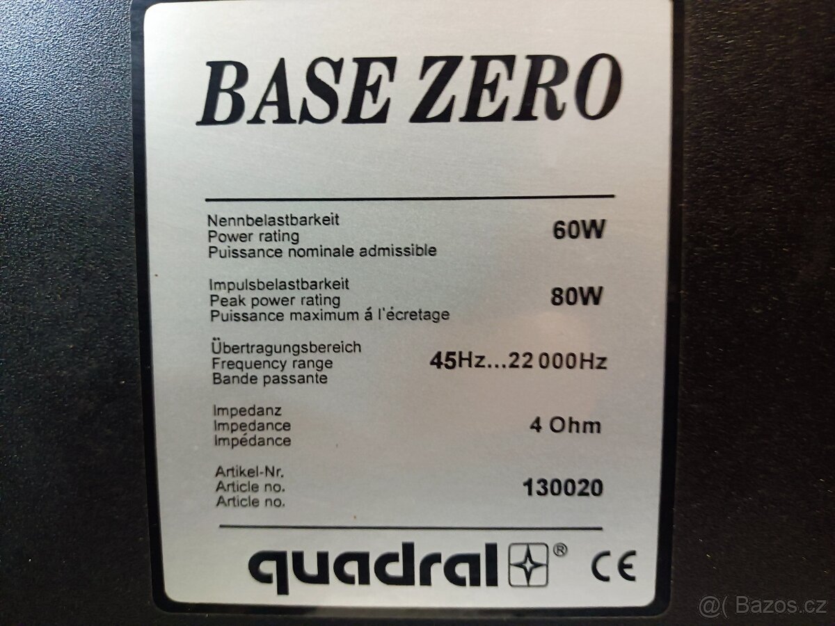 QUADRAL Base Zero, repro 5ks, max 80W, 4ohmy - 5