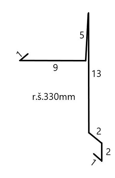 Závětrná lišta rš: 330 mm délka 2m - 5